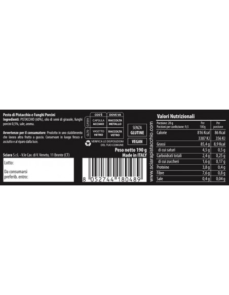 Pistacchio + Porcini pesto jar 190 gr
