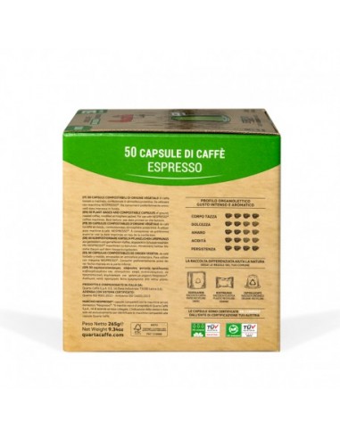 Cap Quarta Caffè 100% vegetarian and compostable (50 Cap)