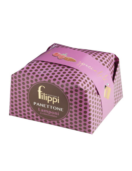 Panettone ai Lamponi e Cioccolato Fondente 500g